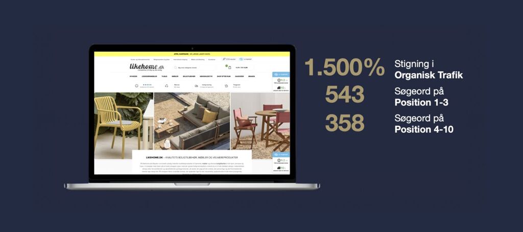 Likehome.dk – 1.500% vækst i organisk trafik